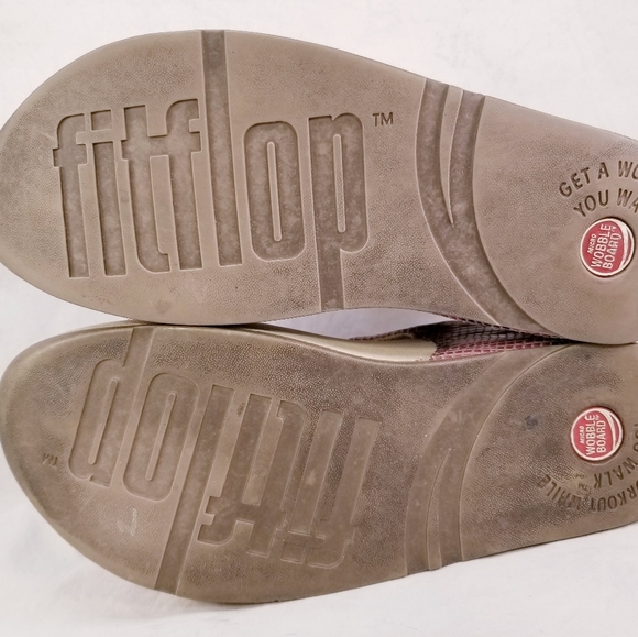 FITFLOP WOMEN THONGS FLIP FLOP SNAKE PRINTS SANDALS SIZE 8/39 - Picture 7 of 10